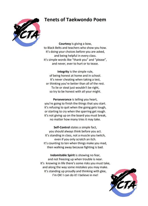 Tenets of TKD Poem
